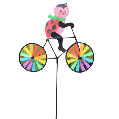 Moulin à vent de jardin coccinelle de style vélo