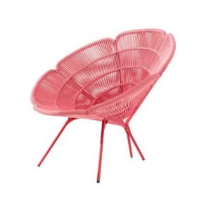 Fauteuil en rotin rose | ROSA