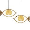 Suspension rotin au design poisson