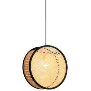 Suspension rotin et bambou moderne