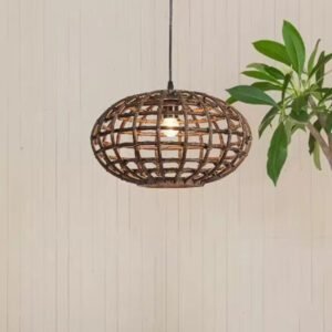 Suspension Rotin et Bambou Rond 5 Suspension Rotin et Bambou Rond