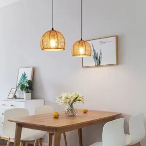 Suspension rotin mi-boule