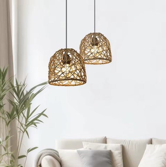 Suspension rotin naturel 2 Suspension rotin naturel