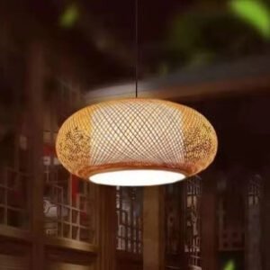 Suspension rotin ovale avec style