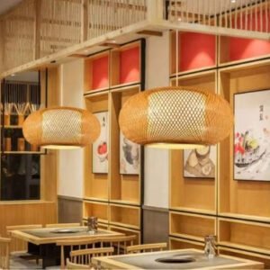 Suspension rotin ovale avec style