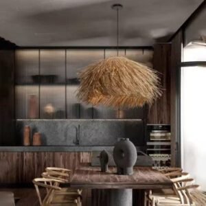 Suspension Rotin Rétro