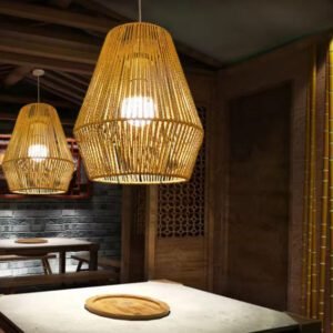 Suspension rotin simple naturelle