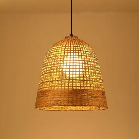 Suspension rotin soleil tressé 1 Suspension rotin soleil tressé