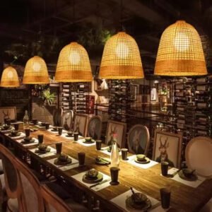 Suspension rotin soleil tressé 5 Suspension rotin soleil tressé