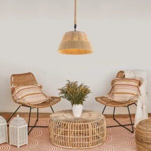 Suspension rotin style cloche 4 Suspension rotin style cloche