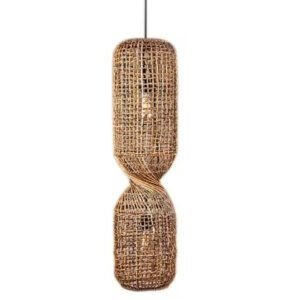 Suspension rotin style sablier