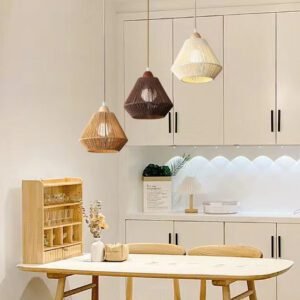 Suspension rotin trio moderne