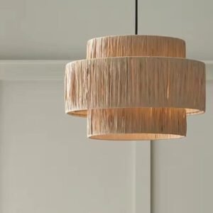 Suspension rotin vintage décoratif