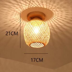 Plafonnier Rotin Petit Format Style Bohème Nala