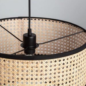 Abat-Jour Cannage Noir Intemporel Pour Suspension Et Lampe Salon