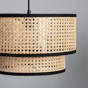 Abat-Jour Cannage Noir Intemporel Pour Suspension Et Lampe Salon