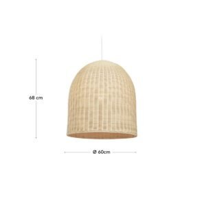 Abat-Jour Rotin Cloche Tressé Naturel Élégant Pour Lampe Salon