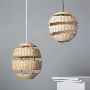 Abat-Jour Rotin Ovale Raffiné Pour Décoration Intérieure Chic