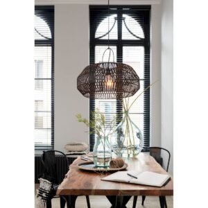 Abat-Jour Rotin Salon Tressé Élégant Style Bohème Pour Lampe