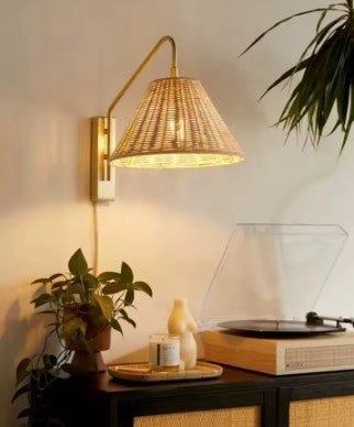 Applique Murale Rotin Chapeau Style Bohème Chic Éclairage Doux 3 Applique Murale Rotin Chapeau Style Bohème Chic Éclairage Doux