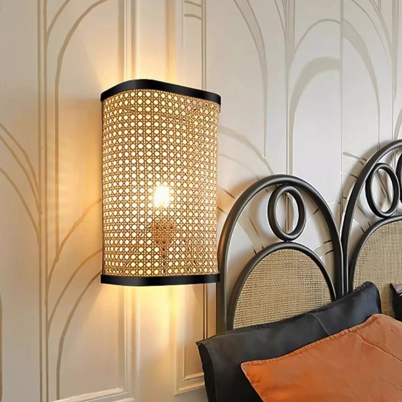 Appliques murales rotin (Bas)