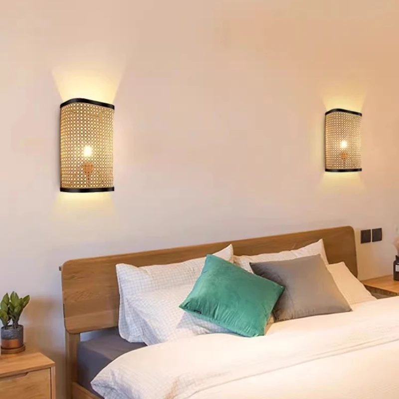 Appliques murales rotin (Bas)