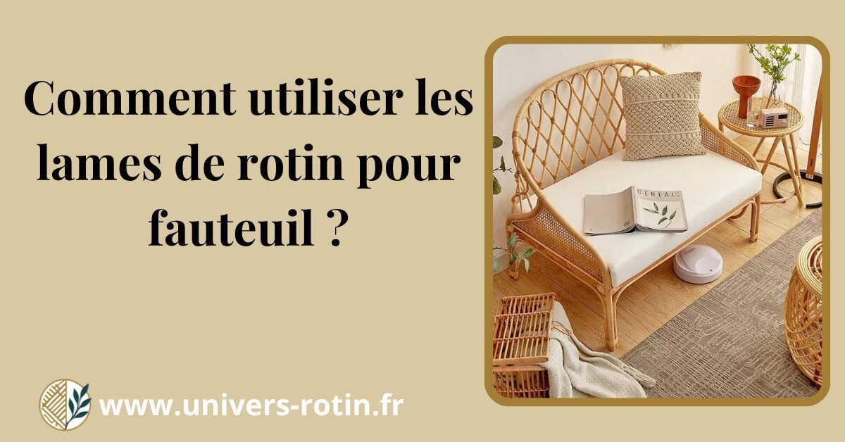 Comment utiliser les lames de rotin pour fauteuil ? 1 Bloc 50 Titre Artices