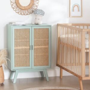 Buffet En Rotin Et Bois À Tiroirs Élégant Style Contemporain