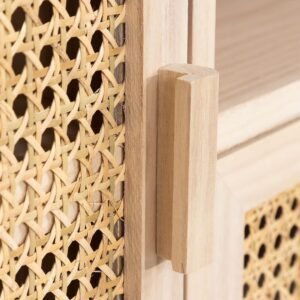 Buffet Rotin Et Bois Avec Tiroirs Spacieux Contemporain