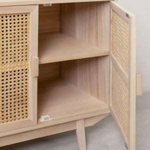Buffet Rotin Et Bois Contemporain Avec Tiroirs Aashita