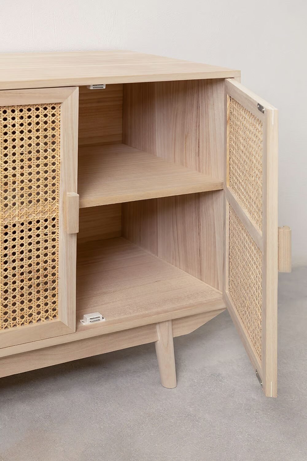 Buffet Rotin Et Bois Contemporain Avec Tiroirs Aashita