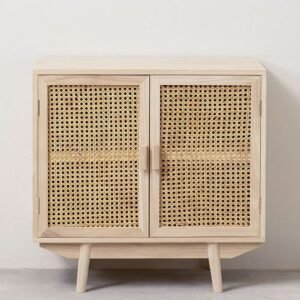 Buffet Rotin Et Bois Contemporain Avec Tiroirs Aashita