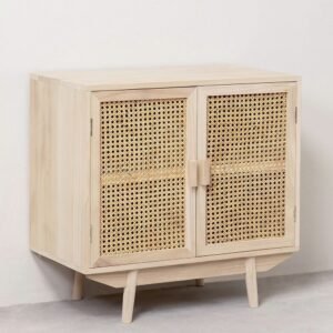 Buffet Rotin Et Bois Contemporain Avec Tiroirs Aashita