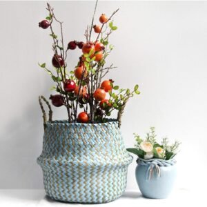 Cache Pot Rotin Et Osier Coloré Pour Plantes D'Intérieur