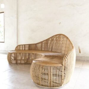 Canapé De Jardin En Rotin Confortable Design Pour Terrasse