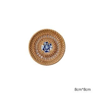 Dessous De Plat Ancien En Rotin Tressé Style Vintage Authentique