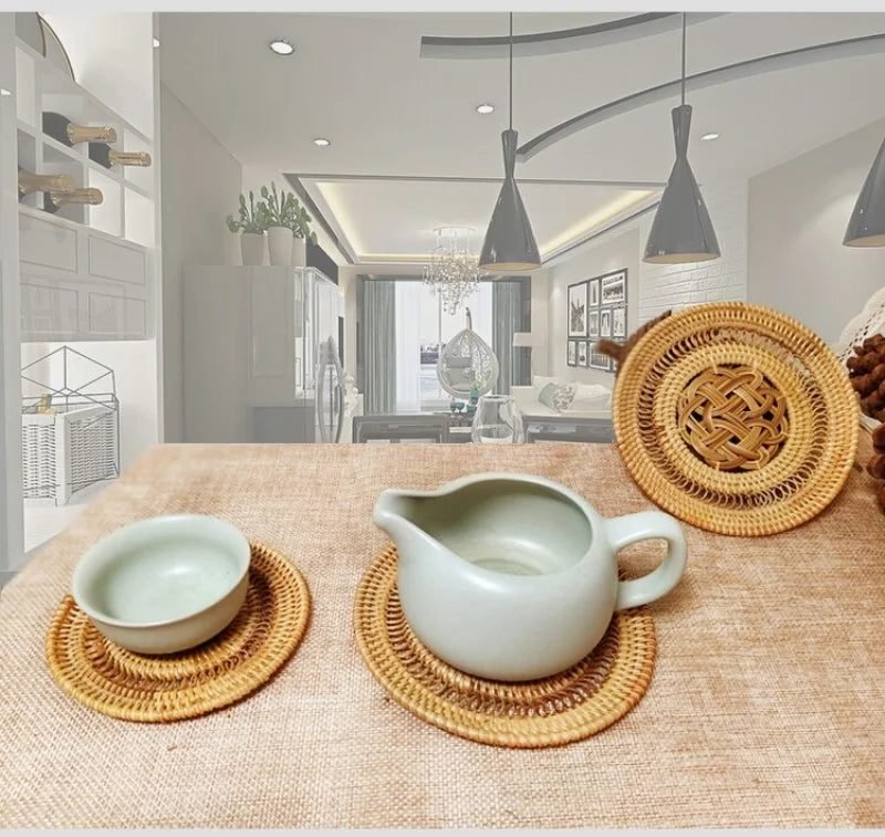 Dessous De Plat Rotin Vintage Tressé Main Style Rétro Authentique 4 Dessous De Plat Rotin Vintage Tressé Main Style Rétro Authentique