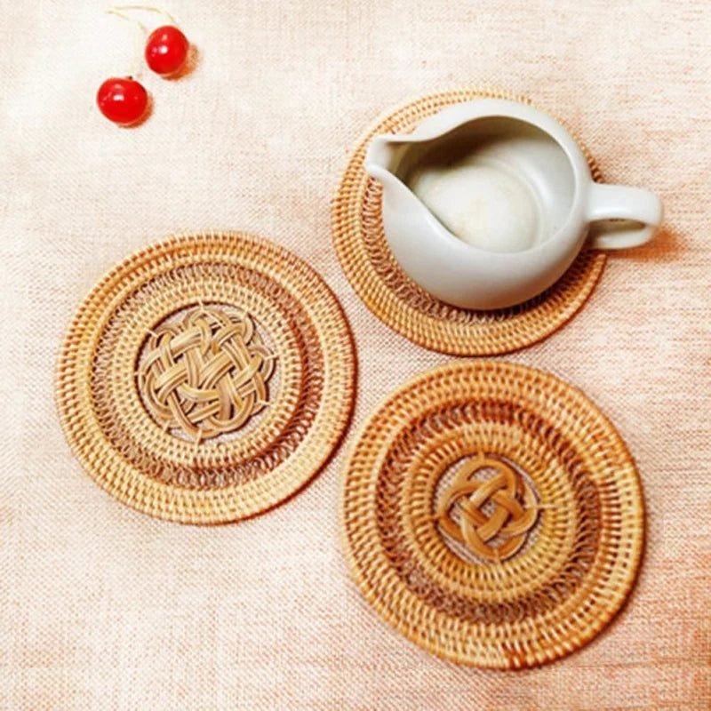 Dessous De Plat Rotin Vintage Tressé Main Style Rétro Authentique 3 Dessous De Plat Rotin Vintage Tressé Main Style Rétro Authentique