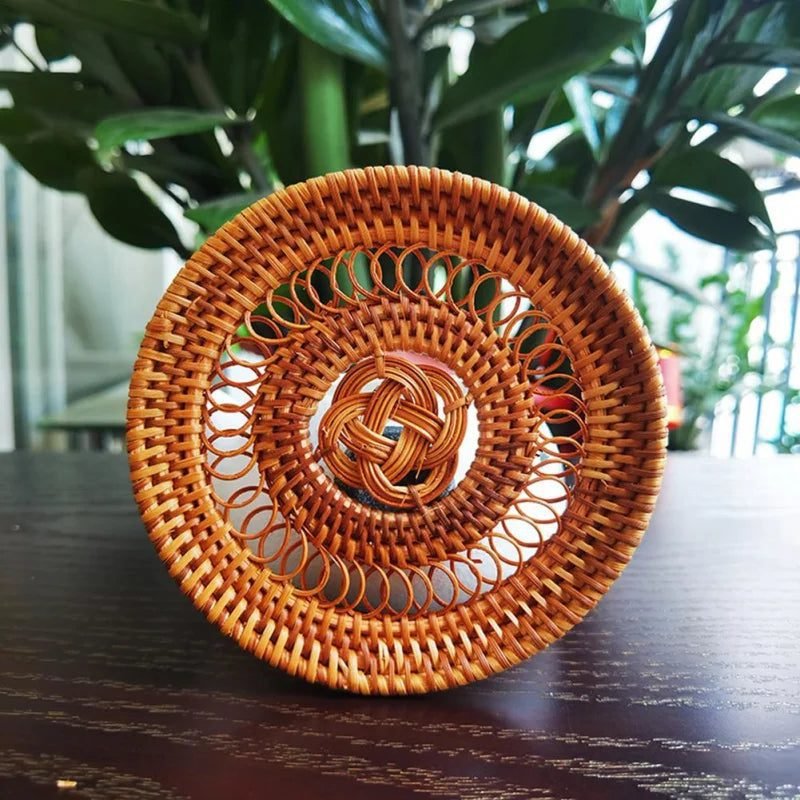 Dessous De Plat Rotin Vintage Tressé Main Style Rétro Authentique 2 Dessous De Plat Rotin Vintage Tressé Main Style Rétro Authentique