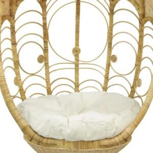 Fauteuil Rotin Suspendu Ovale Confortable Style Bohème Céleste