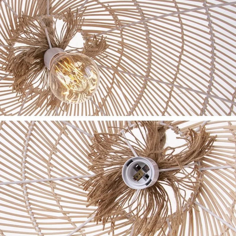 Grande Suspension rotin & corde | KIRI 3 Grande Suspension rotin & corde | KIRI