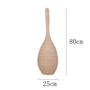 Lampadaire En Rotin Goutte D'Eau Design Élégant Et Naturel