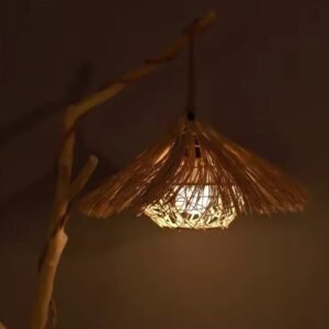 Lampadaire Rotin Arbre Élégant Pour Salon Cosy Chic Naturel