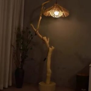 Lampadaire Rotin Arbre Élégant Pour Salon Cosy Chic Naturel