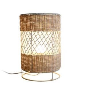 Lampadaire Rotin Grille Tressé Élégant Pour Salon Chic