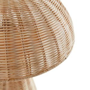 Lampe À Poser Champignon En Rotin Tressé Artisanale Élégante