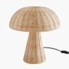 Lampe À Poser Champignon En Rotin Tressé Artisanale Élégante