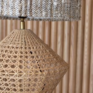 Lampe À Poser En Rotin Design Japandi Minimaliste