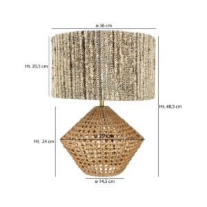 Lampe À Poser En Rotin Design Japandi Minimaliste