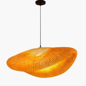 Lustre Bambou Et Osier Tressé Naturel